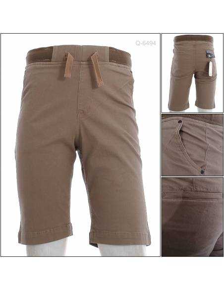 Celana Pendek Cowok Rib Kolor Coklat Muda ERCE