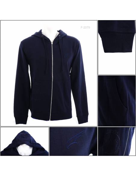 Jacket Jumper/Hoodie/Jaket Kaos Cowok Biru Tua Fenda M-XL