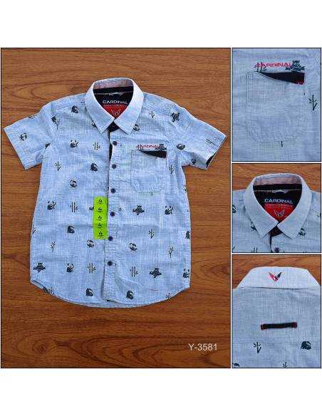 Kemeja Anak Cowok Motif Lengan Pendek Cardinal 4-8