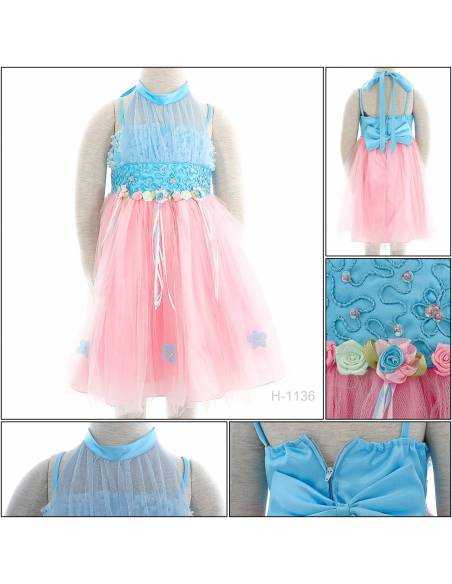 Gaun Pesta Anak Cewek/Clothes Party Dress Biru Little Bird 1-3