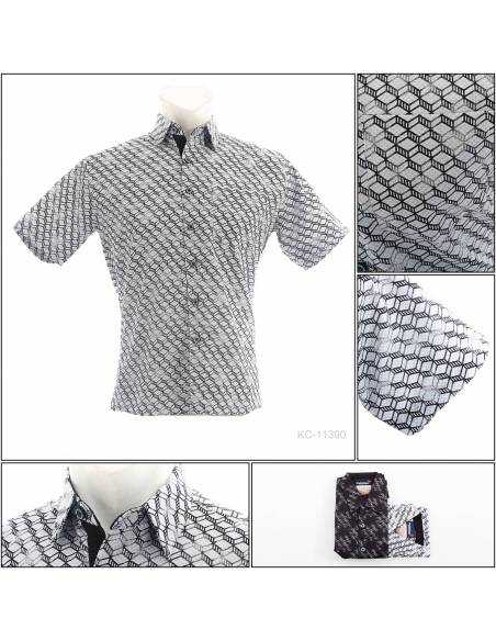 Kemeja Cowok Slim Fit Lengan Pendek Maxmillian M-XL