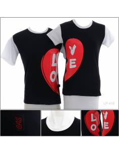 Kaos Oblong Reglan Couple Lengan Pendek Cas All Size