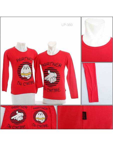 Kaos Oblong Couple Lengan Panjang Cas All Size