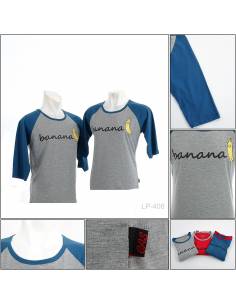 Kaos Oblong Reglan Couple Lengan Pendek 3/4 Cas All Size