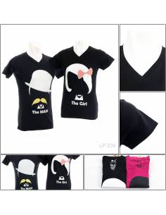 Kaos Oblong Couple Lengan Pendek Milk Shake All Size