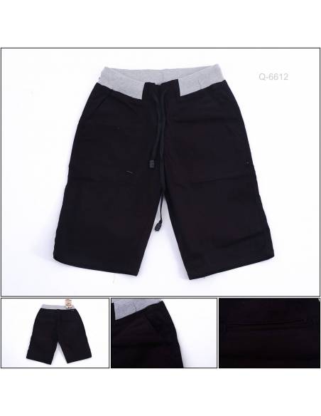 Celana Pendek Cowok Rib Kolor Hitam YM 28-32