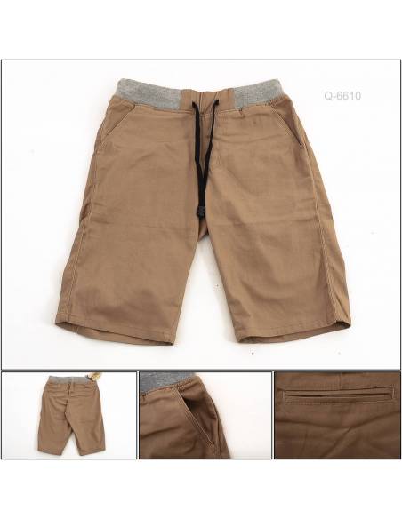 Celana Pendek Cowok Rib Kolor Coklat YM 28-32