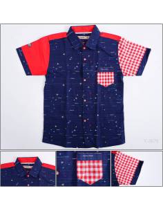 Kemeja Anak Cowok Motif Lengan Pendek Benri 4-8