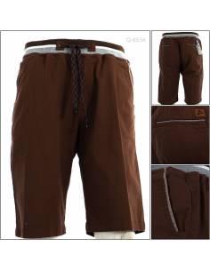 Celana Pendek Cowok Rib Kolor Coklat Tua Top Ten M-XL