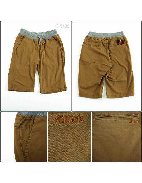 Celana Pendek Cowok Rib Kolor Coklat Stones 27-32