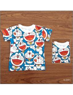 T-shirt/Kaos Anak Cewek Biru Lengan Pendek Popsy S-L