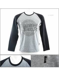 Kaos Oblong Cowok Lengan Panjang Abu-Abu Cardinal M-XL