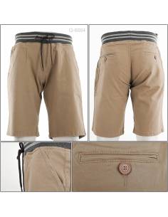 Celana Pendek Cowok Rib Kolor Coklat Muda Fenda M-XL