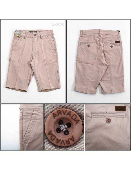 Celana Pendek Cowok Katun Coklat Muda Arvada 27-32