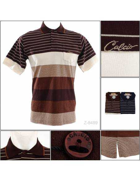 Kaos Kerah Cowok Reguler Lengan Pendek Calcio M-L