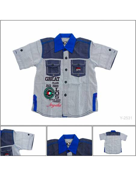 Kemeja Anak Cowok Lengan Pendek M27 4-6