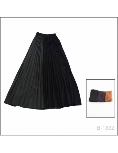 Rok Plisket Panjang/Long Skirt Dua Warna Hanan All Size