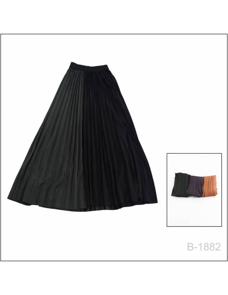 Rok Plisket Panjang/Long Skirt Dua Warna Hanan All Size
