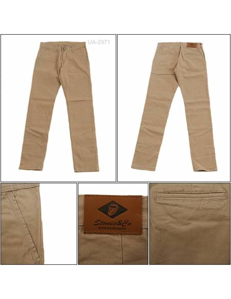 Celana Panjang Katun Slim Fit Cowok Stretch Stones 28-34