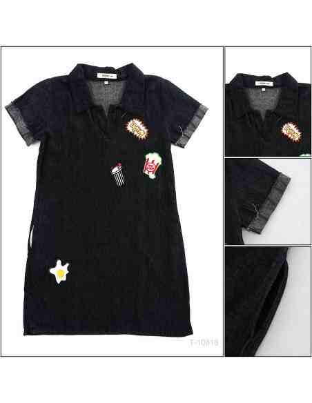 Atasan Jeans Cewek Lengan Pendek Zouna S-M