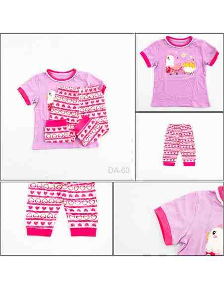 Setelan/One Set Baju Tidur/Night Gown Anak Cewek Lengan Pendek GW 11-13