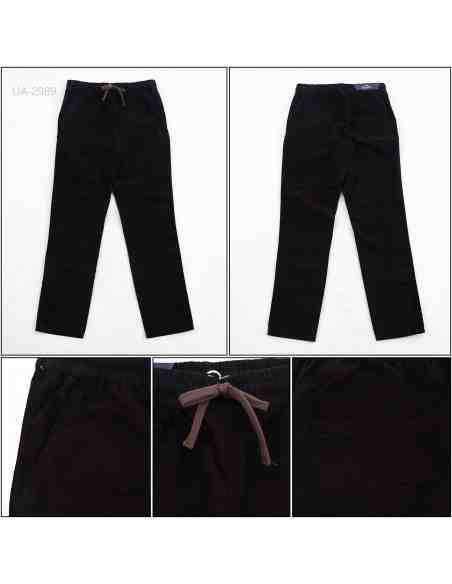 Celana Panjang Katun Slim Fit Cowok Rib Kolor Rock Sky M-2XL