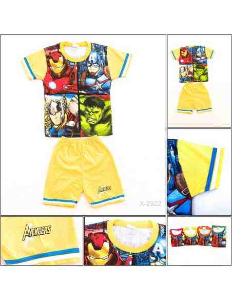 Setelan Kaos Anak Cowok Lengan Pendek Design Toon 10-14