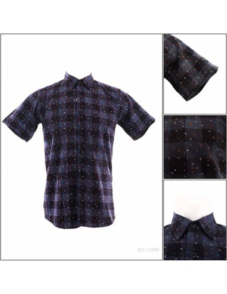 Kemeja Cowok Slim Fit Lengan Pendek MuscleFit L-XL