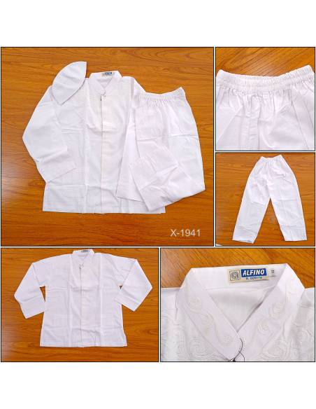 Setelan Baju Muslim Anak Cowok Lengan Panjang Alfino 13-14