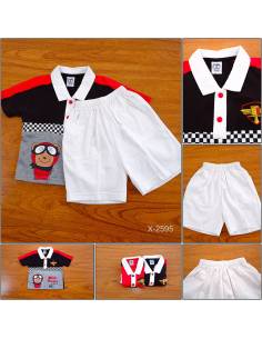 Setelan Kaos Anak Cowok Lengan Pendek Jo & Jill L