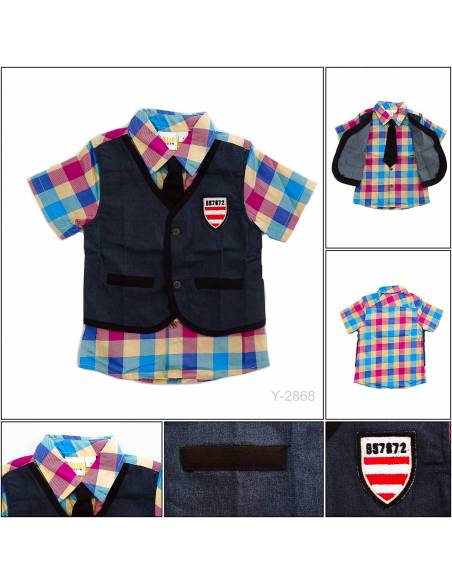 Kemeja Anak Cowok Lengan Pendek Yellow Fellow 4-8