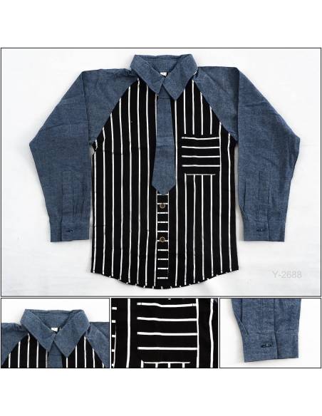 Kemeja Anak Cowok Lengan Panjang Xiaozhuminu 4-6