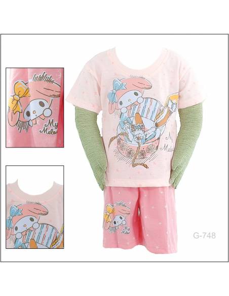 Setelan Anak Cewek/Children Clothes Lengan Pendek Pink Babies L