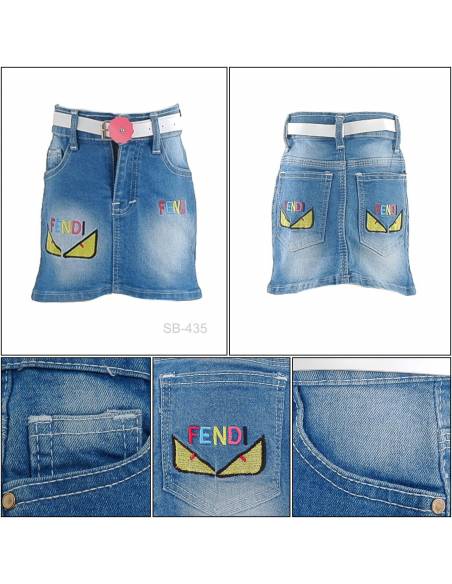 Rok Pendek Jeans Anak Cewek Pinky 14-18