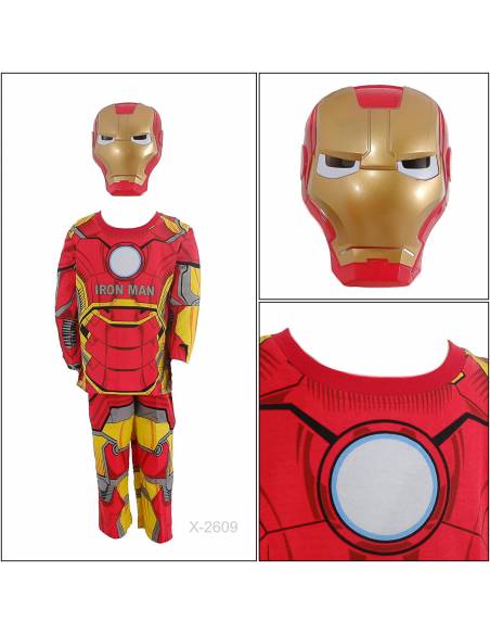 Setelan Kaos Anak Cowok+Topeng Lengan Panjang Design Toon 18