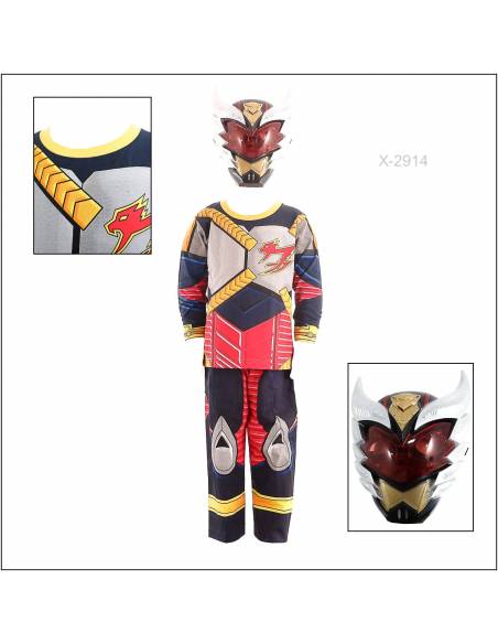 Setelan Kaos Anak Cowok+Topeng Lengan Panjang Design Toon 10-14