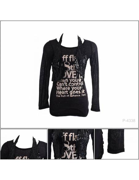 Atasan Kaos Cewek Lengan Panjang Eight & Eight