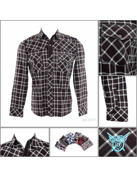 Kemeja Cowok Slim Fit Lengan Panjang Enemy