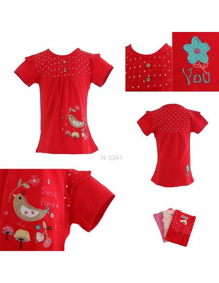 T-shirt/Kaos Oblong Anak Cewek Lengan Pendek Geenee 3