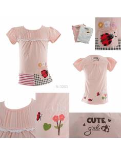 T-shirt/Kaos Oblong Anak Cewek Lengan Pendek Geenee 4-6