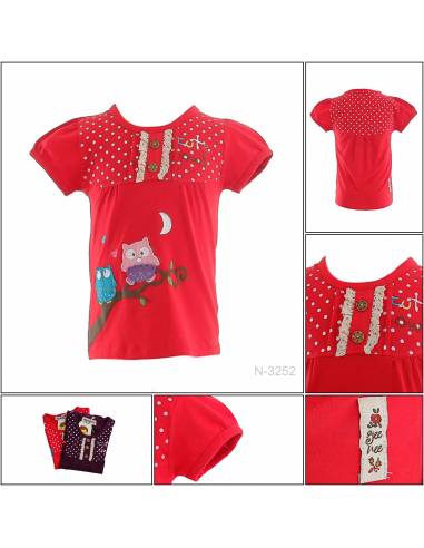 T-shirt/Kaos Oblong Anak Cewek Lengan Pendek Geenee 4-6