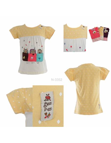 T-shirt/Kaos Oblong Anak Cewek Lengan Pendek Geenee 4-6