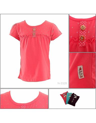 T-shirt/Kaos Oblong Anak Cewek Lengan Pendek Geenee 4-6