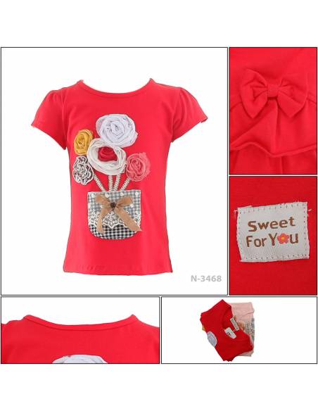 T-shirt/Kaos Oblong Anak Cewek Lengan Pendek Geenee 8-12