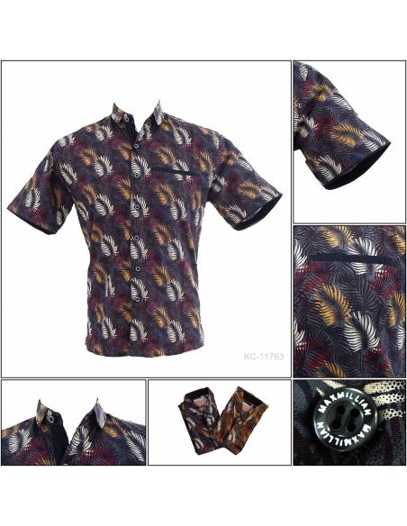 Kemeja Cowok Slim Fit Lengan Pendek Maxmillian M-XL