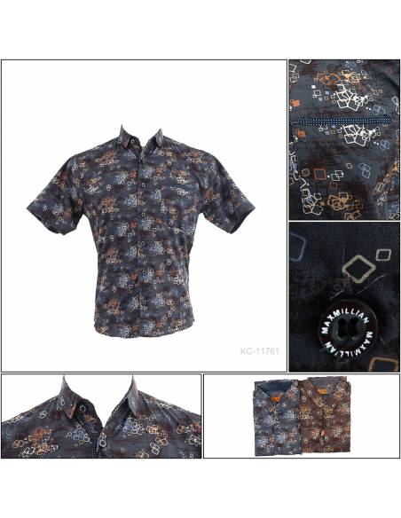 Kemeja Cowok Slim Fit Lengan Pendek Maxmillian M-XL