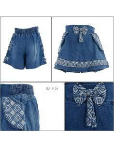 Celana Pendek Jeans Bandatan Anak Cewek Viely 7-9