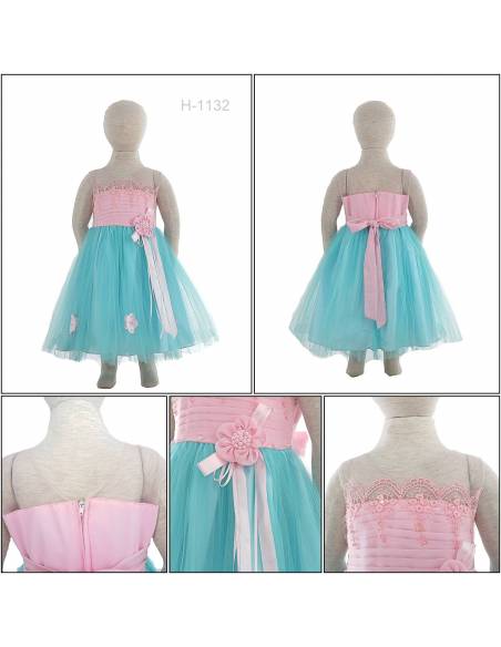 Gaun Anak Cewek/Clothes Party Dress Merah Muda Little Bird 1-3