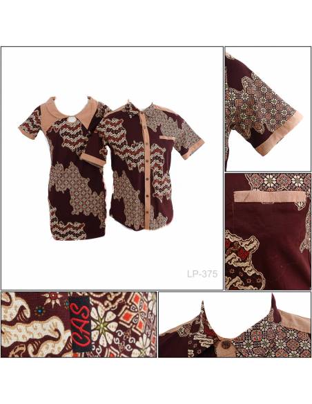 Baju Batik Couple Lengan Pendek Cas All Size
