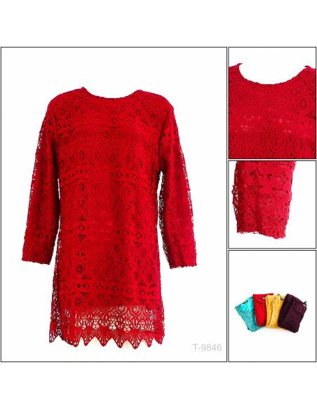 Atasan Brokat Cewek Lengan Panjang Aurum All Size